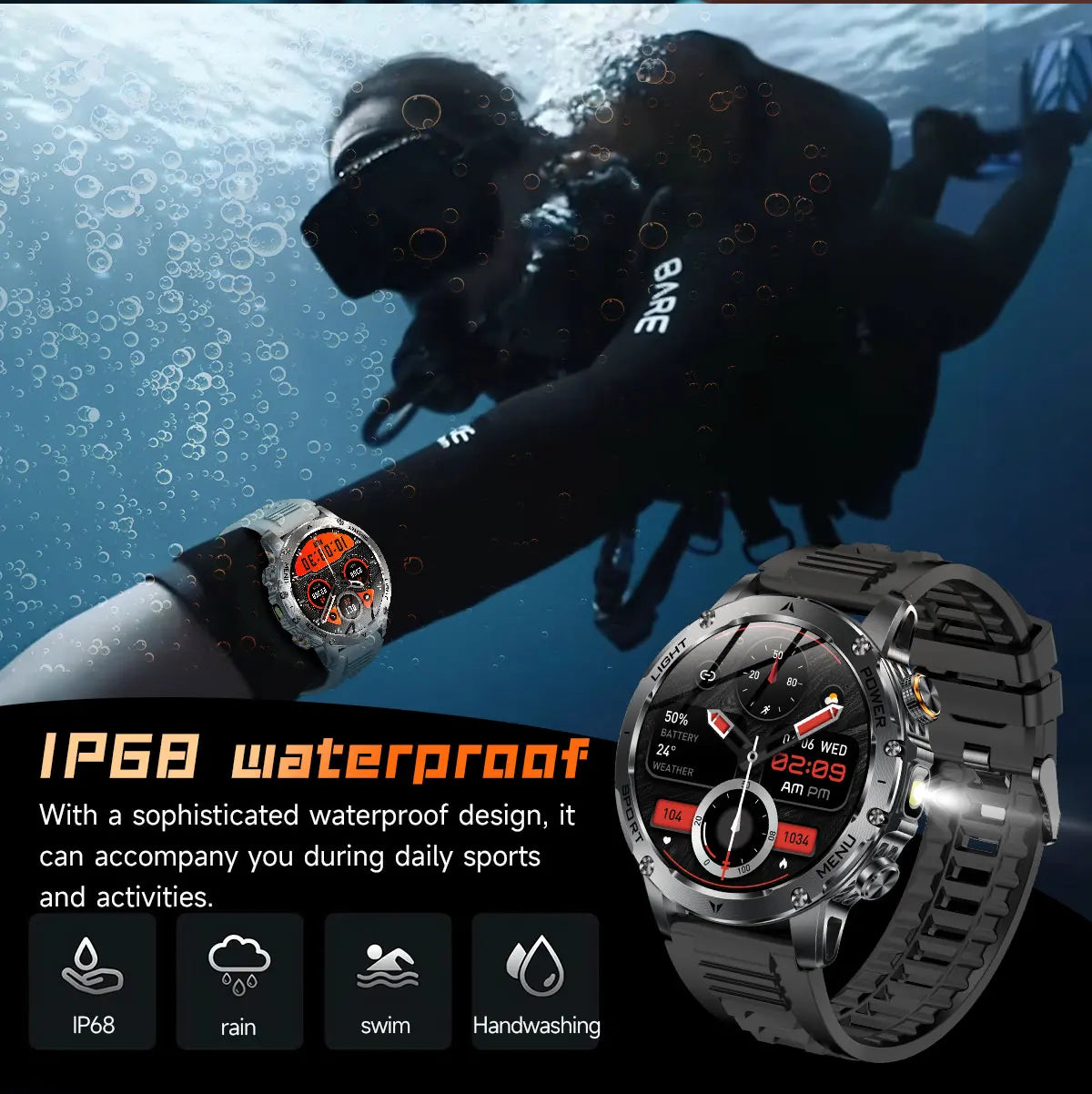 Smartwatch AK87 Pro — Llamadas Bluetooth, Monitor de Salud y Batería 1000mAh Tigershopping