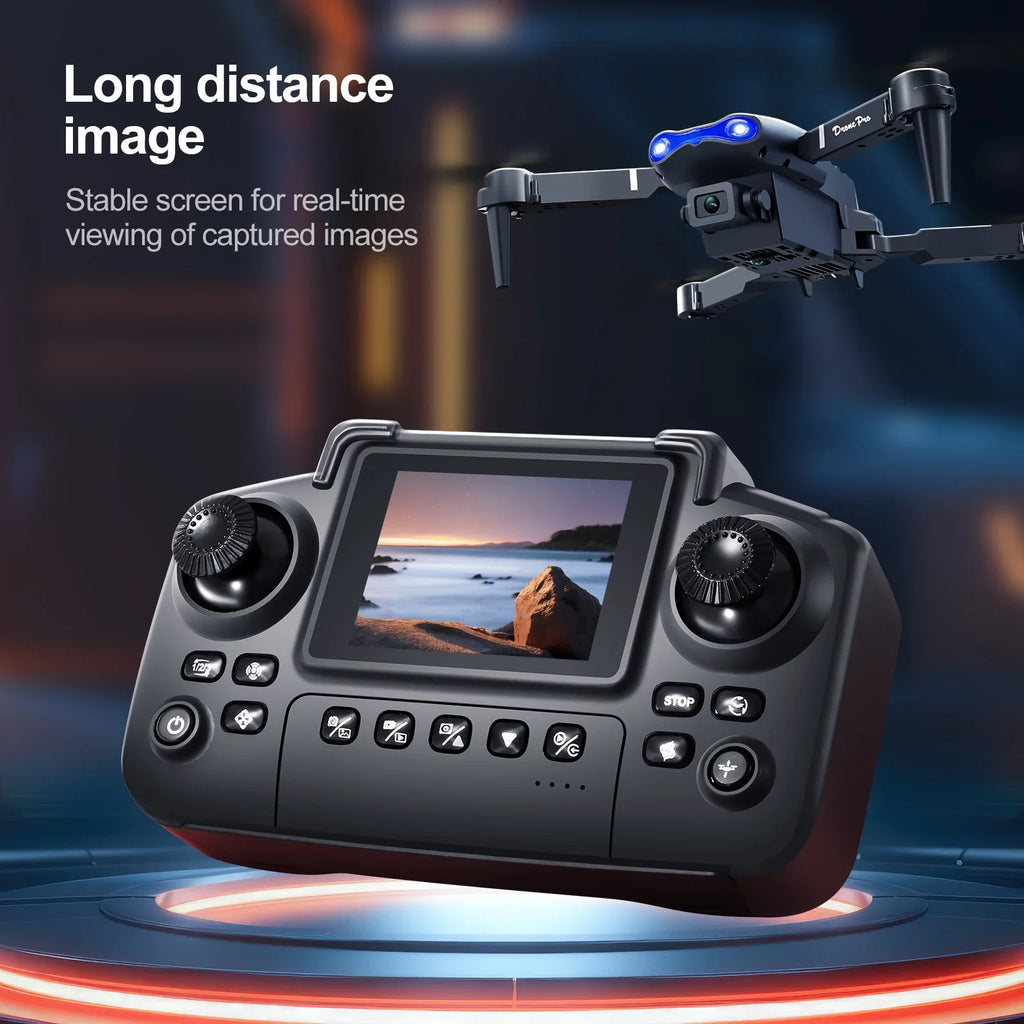 Dron con Cámara Dual 4K — Control Remoto con Pantalla, Flujo Óptico y Vuelo Estable Tigershopping