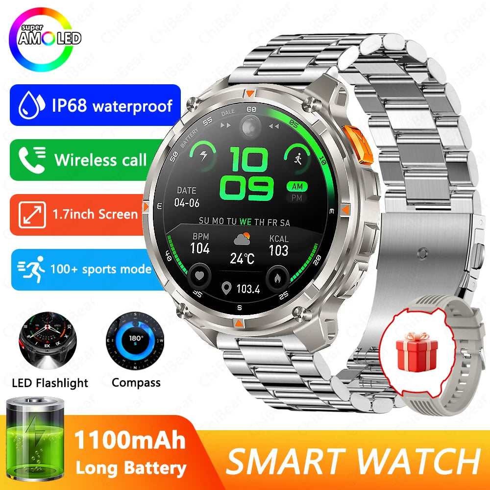 Smartwatch T-R3 Ultra — GPS, Monitor de Salud, AMOLED y Resistente al Agua Tigershopping
