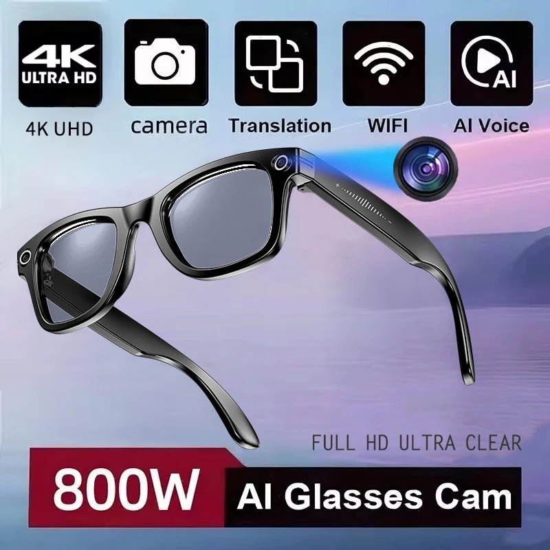 Gafas Inteligentes VisionAI™ — Cámara 4K, IA con ChatGPT y Traducción en Tiempo Real Tigershopping