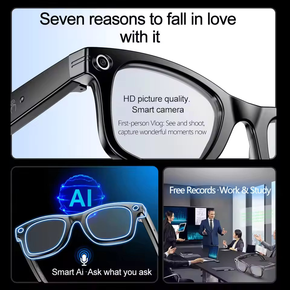 Gafas Inteligentes VisionAI™ — Cámara 4K, IA con ChatGPT y Traducción en Tiempo Real Tigershopping