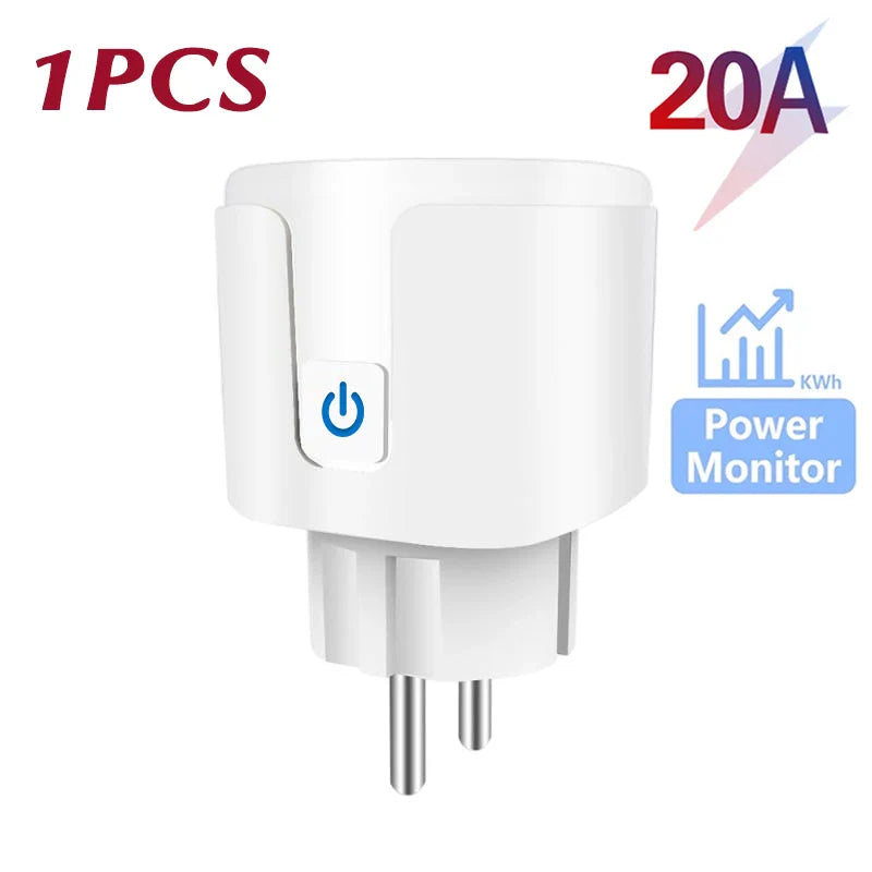 Enchufe Inteligente WiFi 16A/20A — Monitor de Energía, Temporizador y Compatible con Alexa y Google Home Tigershopping