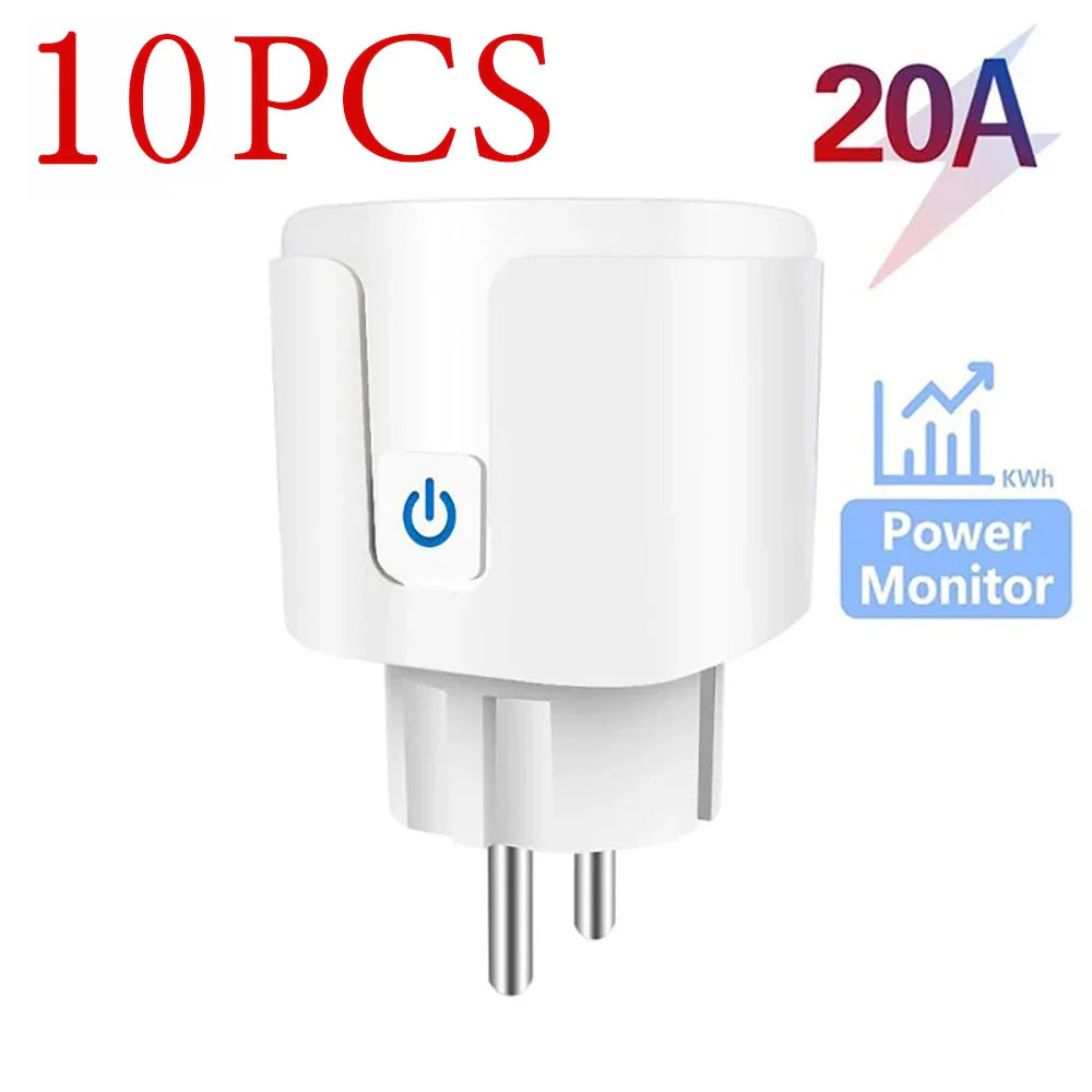 Enchufe Inteligente WiFi 16A/20A — Monitor de Energía, Temporizador y Compatible con Alexa y Google Home Tigershopping