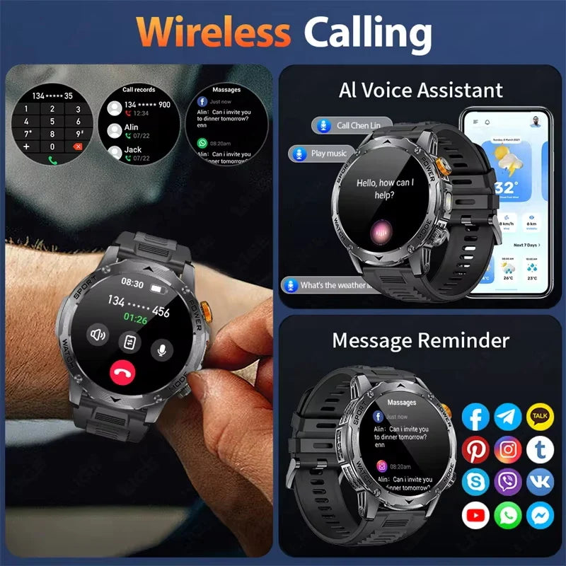 Smartwatch AK87 Pro — Llamadas Bluetooth, Monitor de Salud y Batería 1000mAh Tigershopping