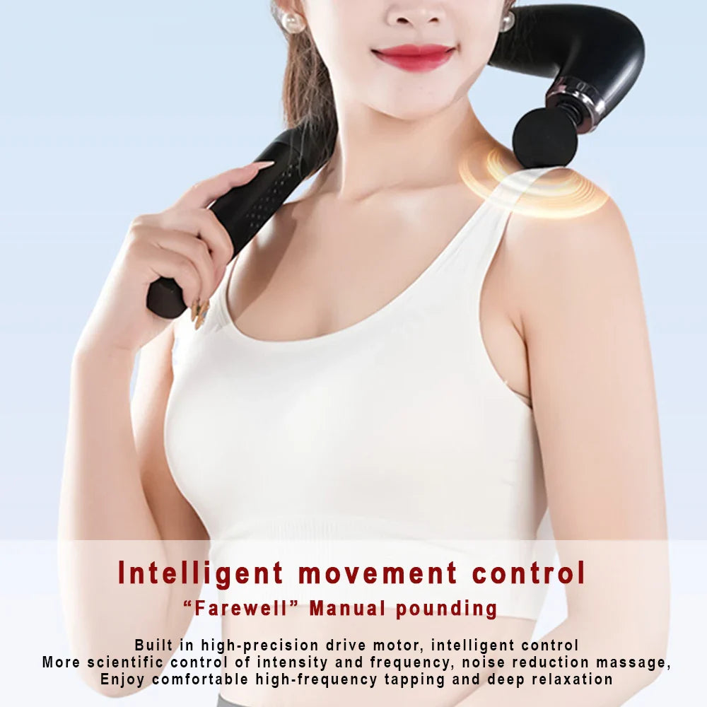 Masajeador Eléctrico de Mano con Cabezales Intercambiables — Alivio Muscular Profesional Tigershopping