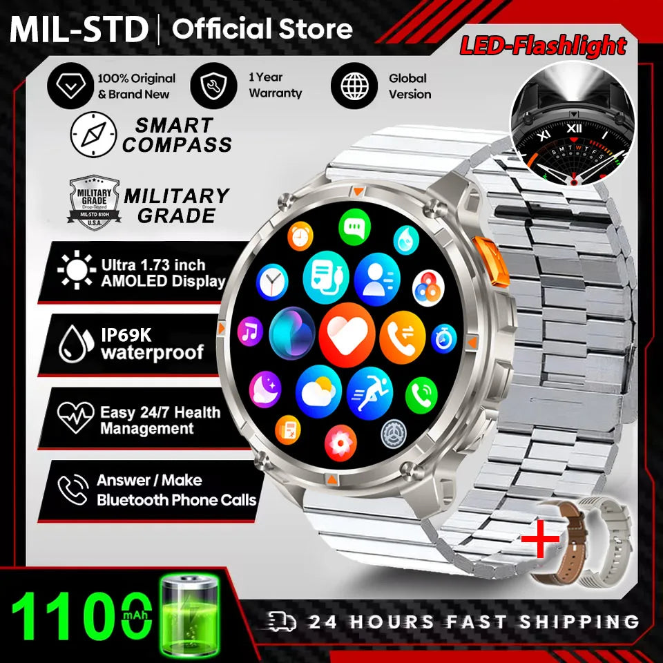 Smartwatch T-R3 Ultra — GPS, Monitor de Salud, AMOLED y Resistente al Agua Tigershopping