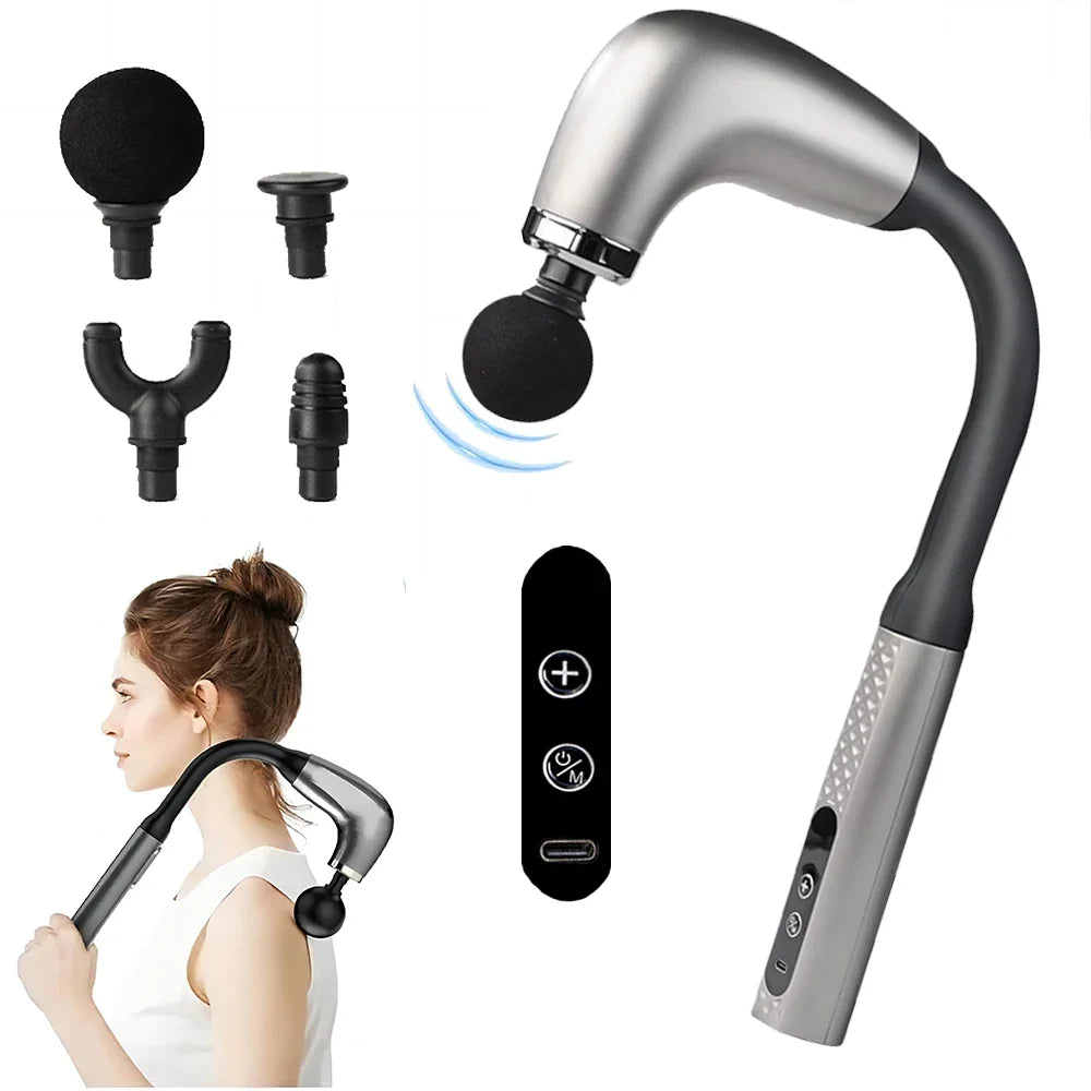 Masajeador Eléctrico de Mano con Cabezales Intercambiables — Alivio Muscular Profesional Tigershopping