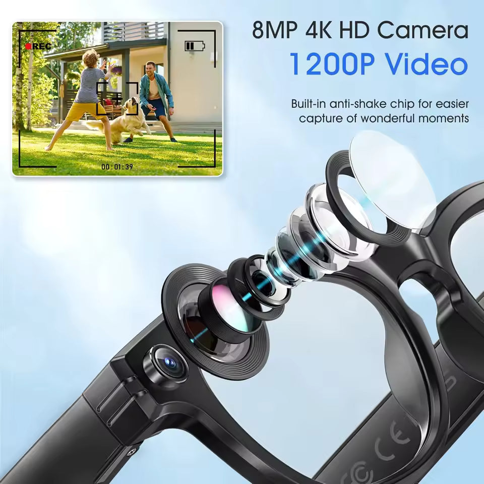 Gafas Inteligentes VisionAI™ — Cámara 4K, IA con ChatGPT y Traducción en Tiempo Real Tigershopping