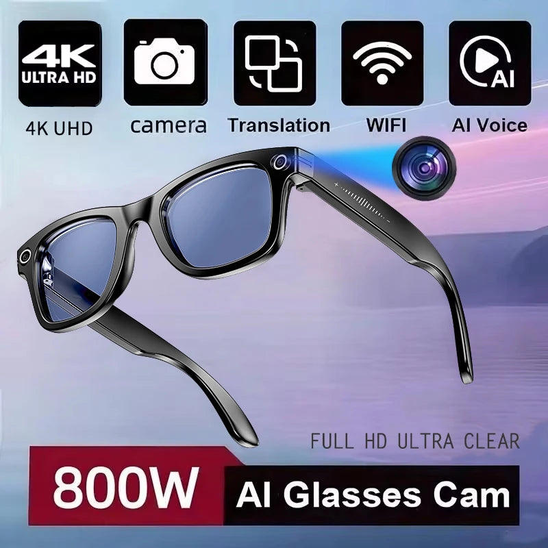 Gafas Inteligentes VisionAI™ — Cámara 4K, IA con ChatGPT y Traducción en Tiempo Real Tigershopping