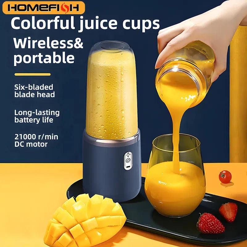 Licuadora Portátil Eléctrica 400ml – Carga USB | Rosa & Azul Tigershopping