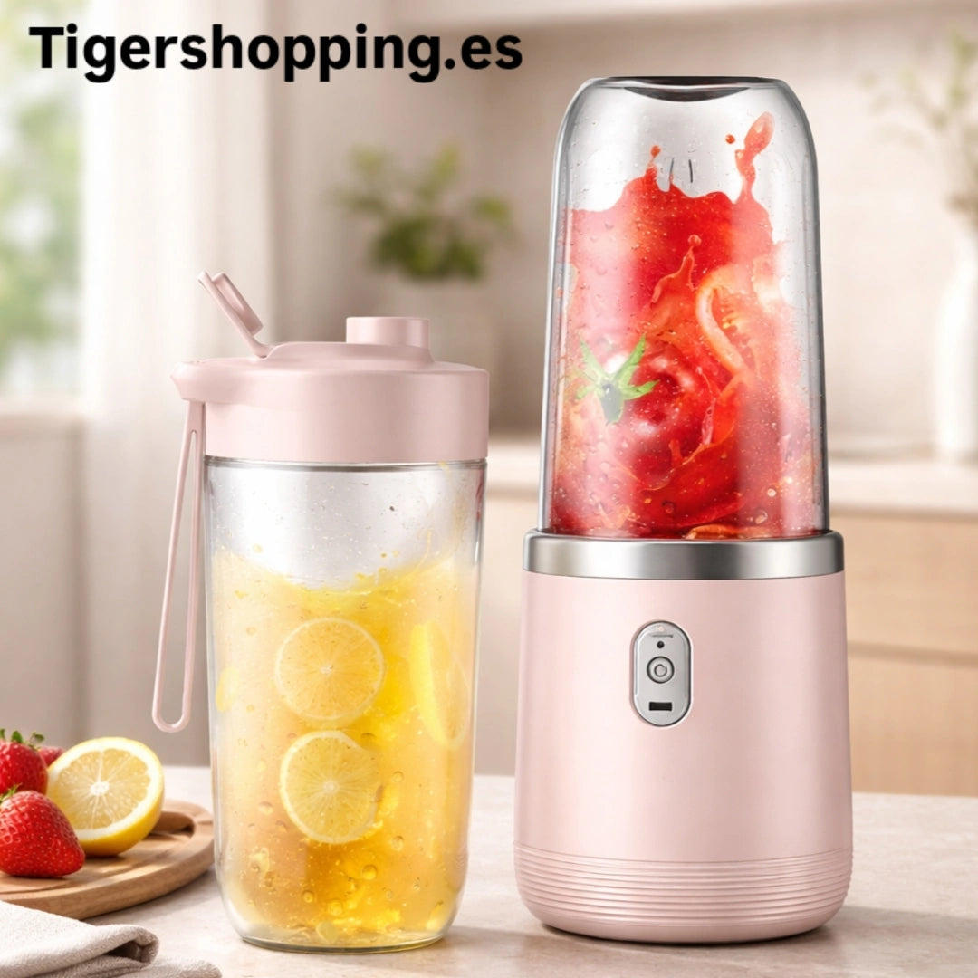 Licuadora Portátil Eléctrica 400ml — Carga USB | Rosa y Azul